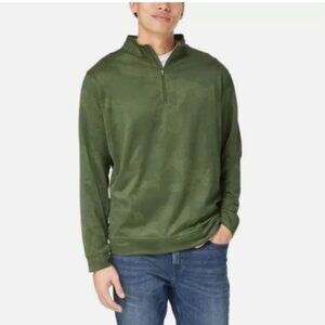 NEW Kirkland Signature Mens XXL Green 1/4 Zip Performance  Camo Sweatshirt